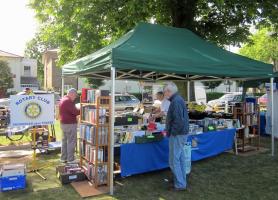 2019 HANDS Fair with plants and books for sale and a PR Stand